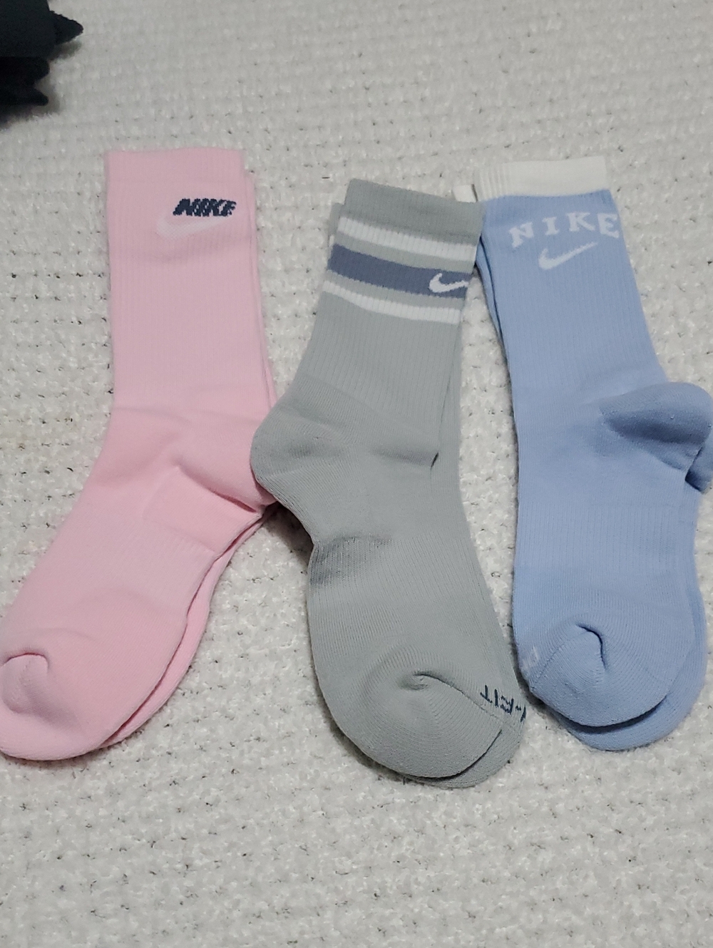 Nike Women's Crew Socks in Pink, Gray, Light Blue - 3-Pack